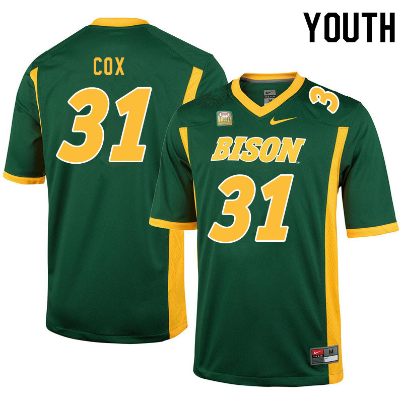 Youth #31 Jasir Cox North Dakota State Bison College Football Jerseys Sale-Green